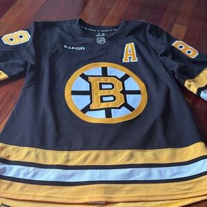 Fanatics Black and Gold Boston-Style Hockey Jersey with 'A' Patch